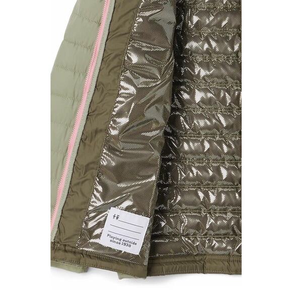 Columbia Youth Girls Powder Lite Hooded Jacket, Olive, M 10/12 - Picture 3 of 7